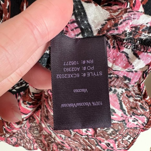 New Hale Bob Relaxed Fit Boho Print Hippie Blouse Top Long Sleeve Bohemian Shirt - Picture 5 of 10